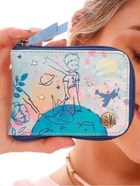 The Little Prince Pastel Blue Zip Card & Key Holder